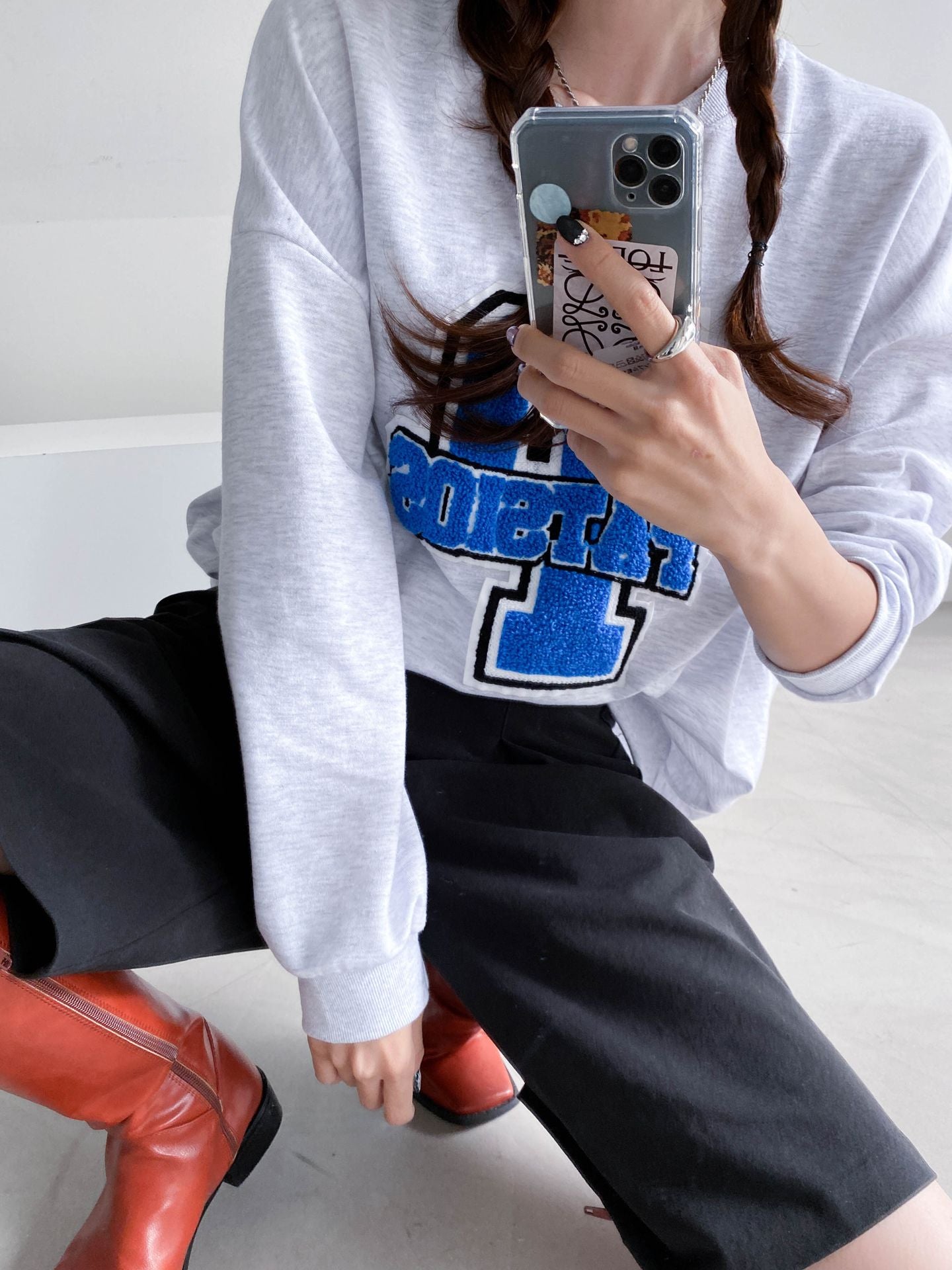 Embroidery big Patch Comfy Sweatshirts