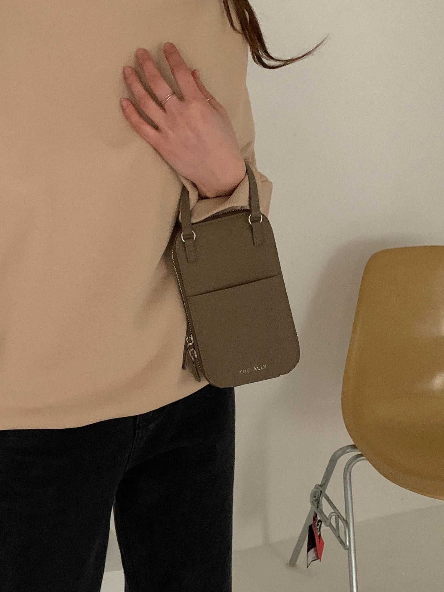 Genuine Leather Cross Cellphone Mini Wallet Bag