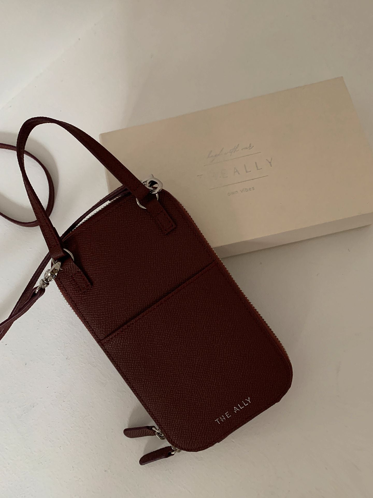 Genuine Leather Cross Cellphone Mini Wallet Bag