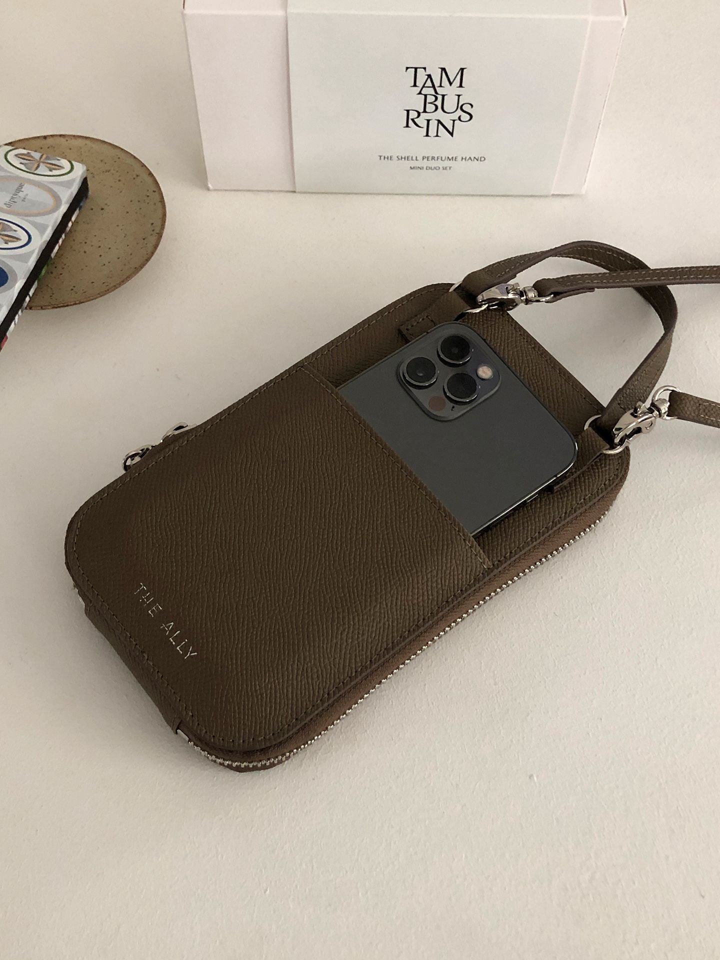 Genuine Leather Cross Cellphone Mini Wallet Bag