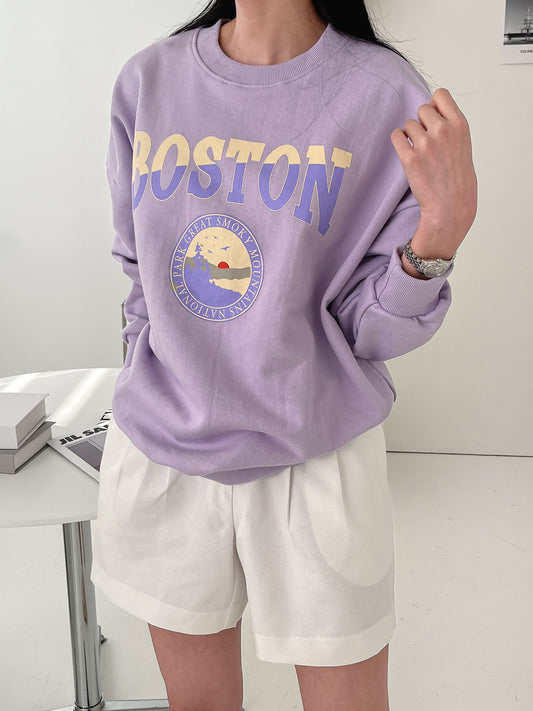 Boston Print Comfy Sweatshirts