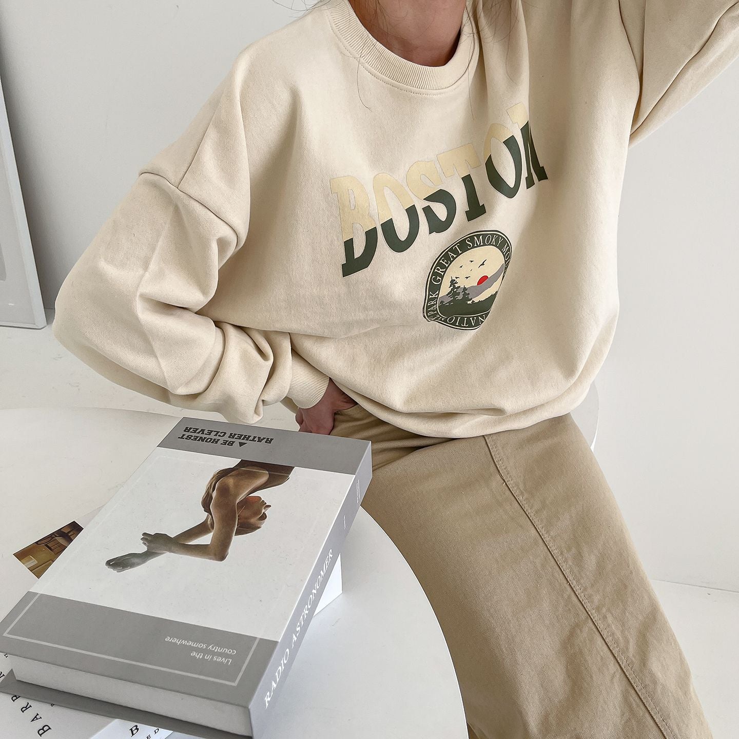 Boston Print Comfy Sweatshirts