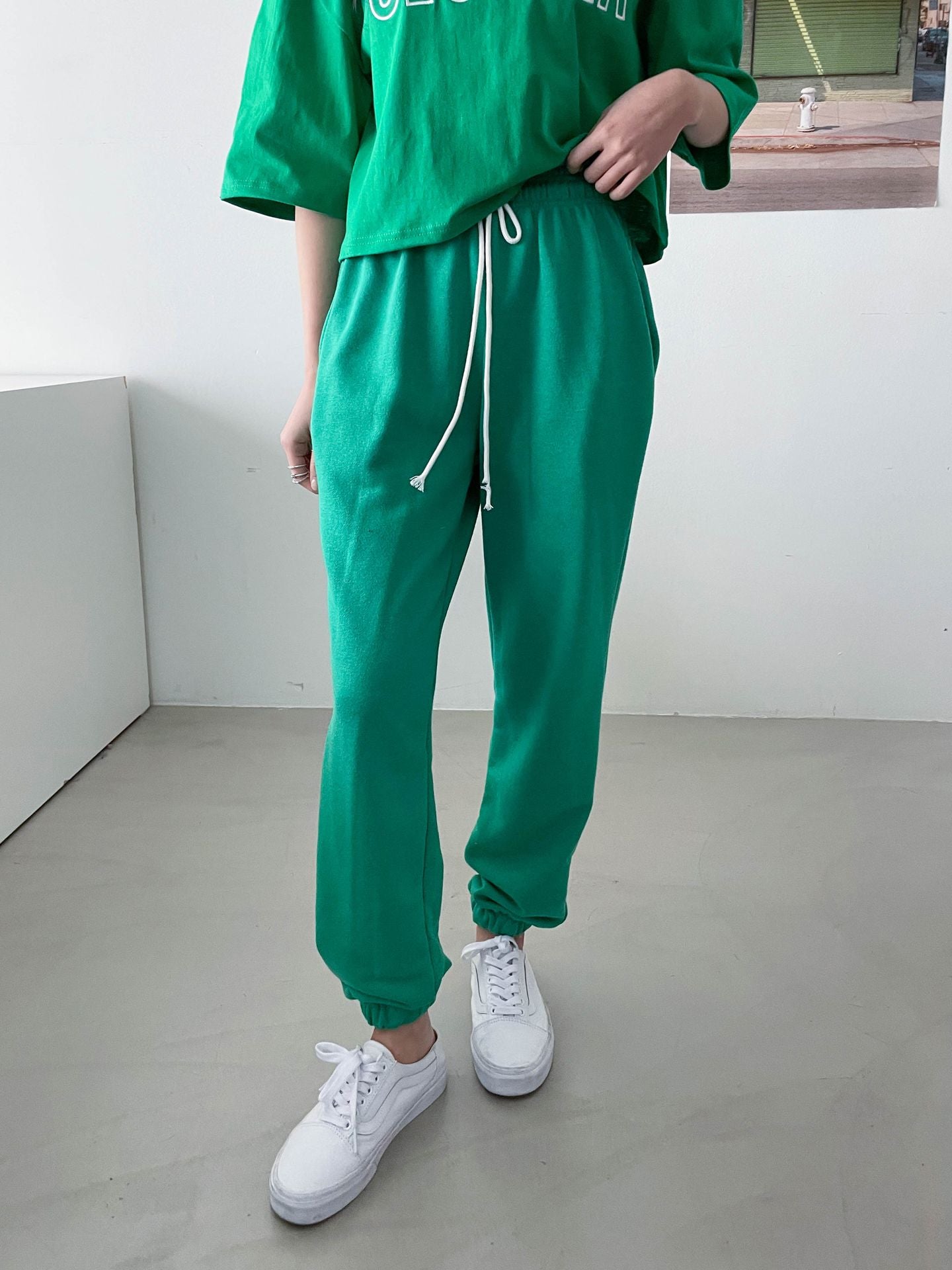 2Set Crop Top T-shirts with Track Pants