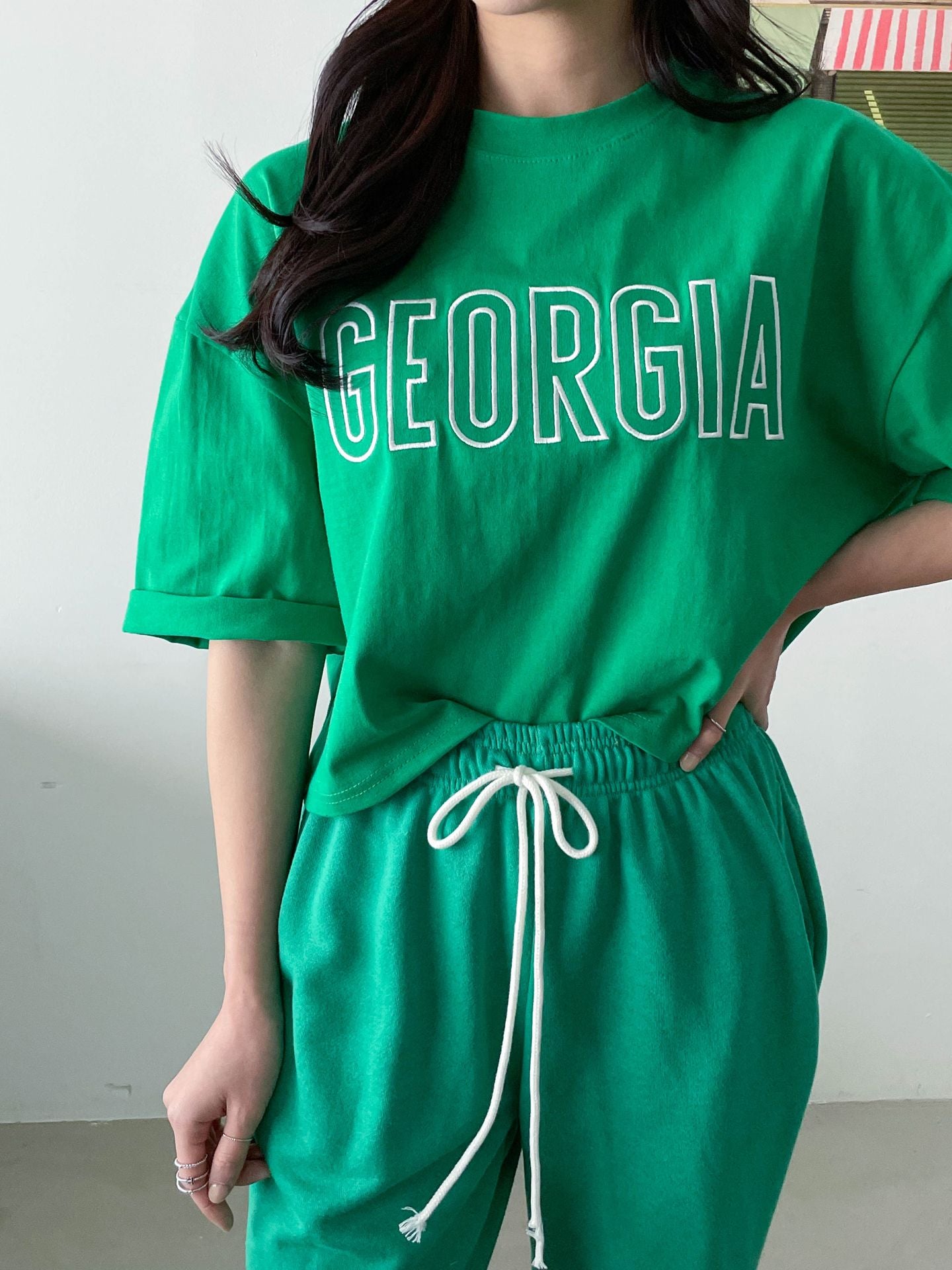 2Set Crop Top T-shirts with Track Pants