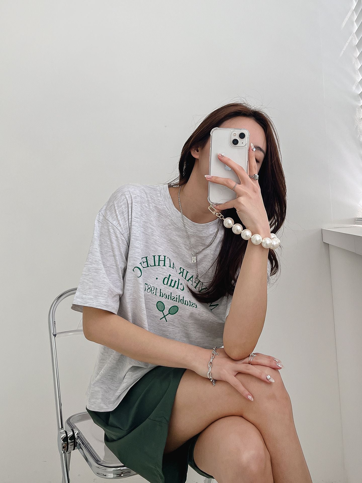 Tennis Club Print T-shirts Short Sleeve