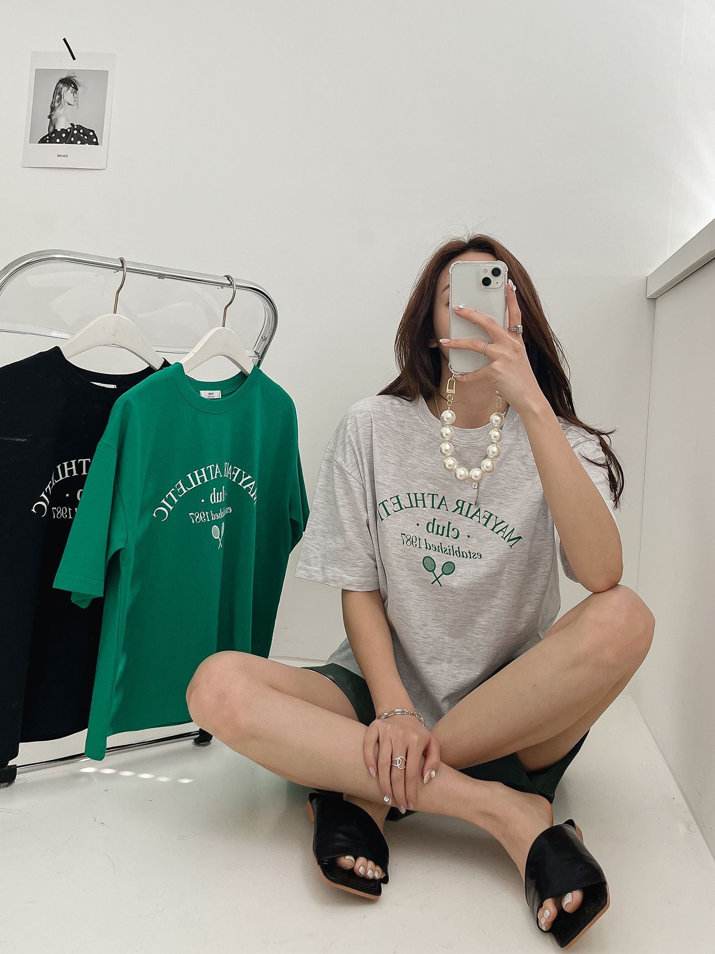 Tennis Club Print T-shirts Short Sleeve