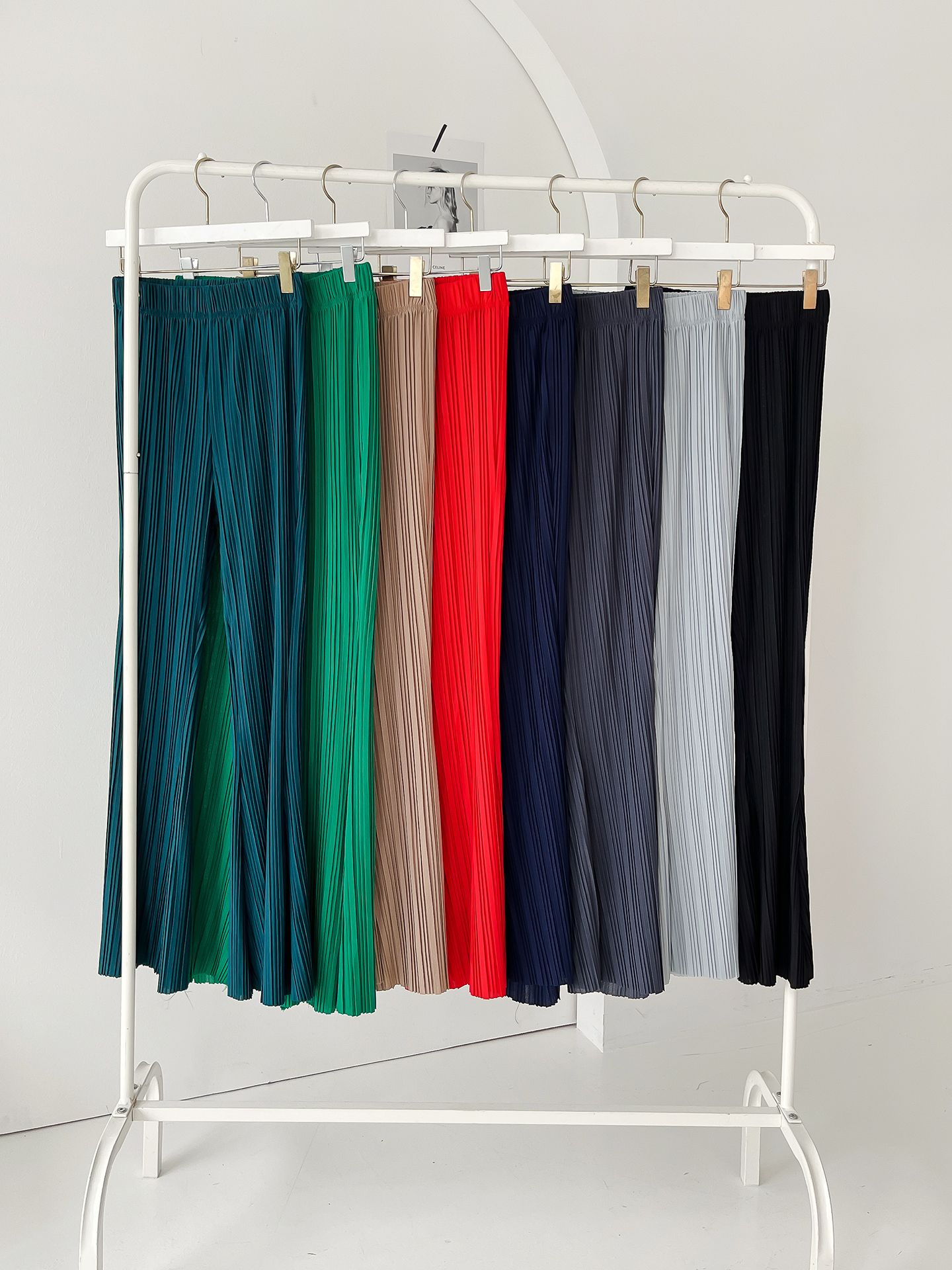 High Waist Flared Pleated Pants