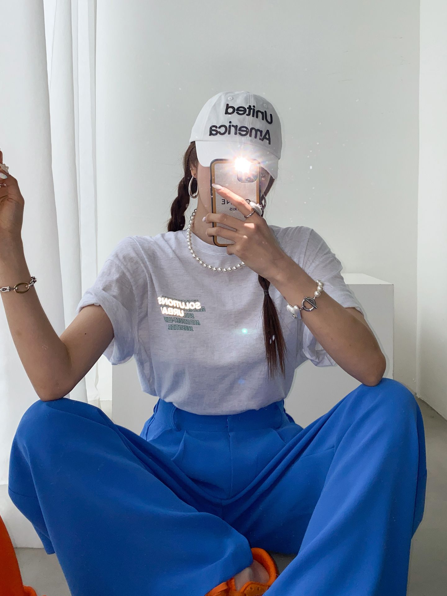 Reflect Print Overfit Boxy Cotton T-shirts