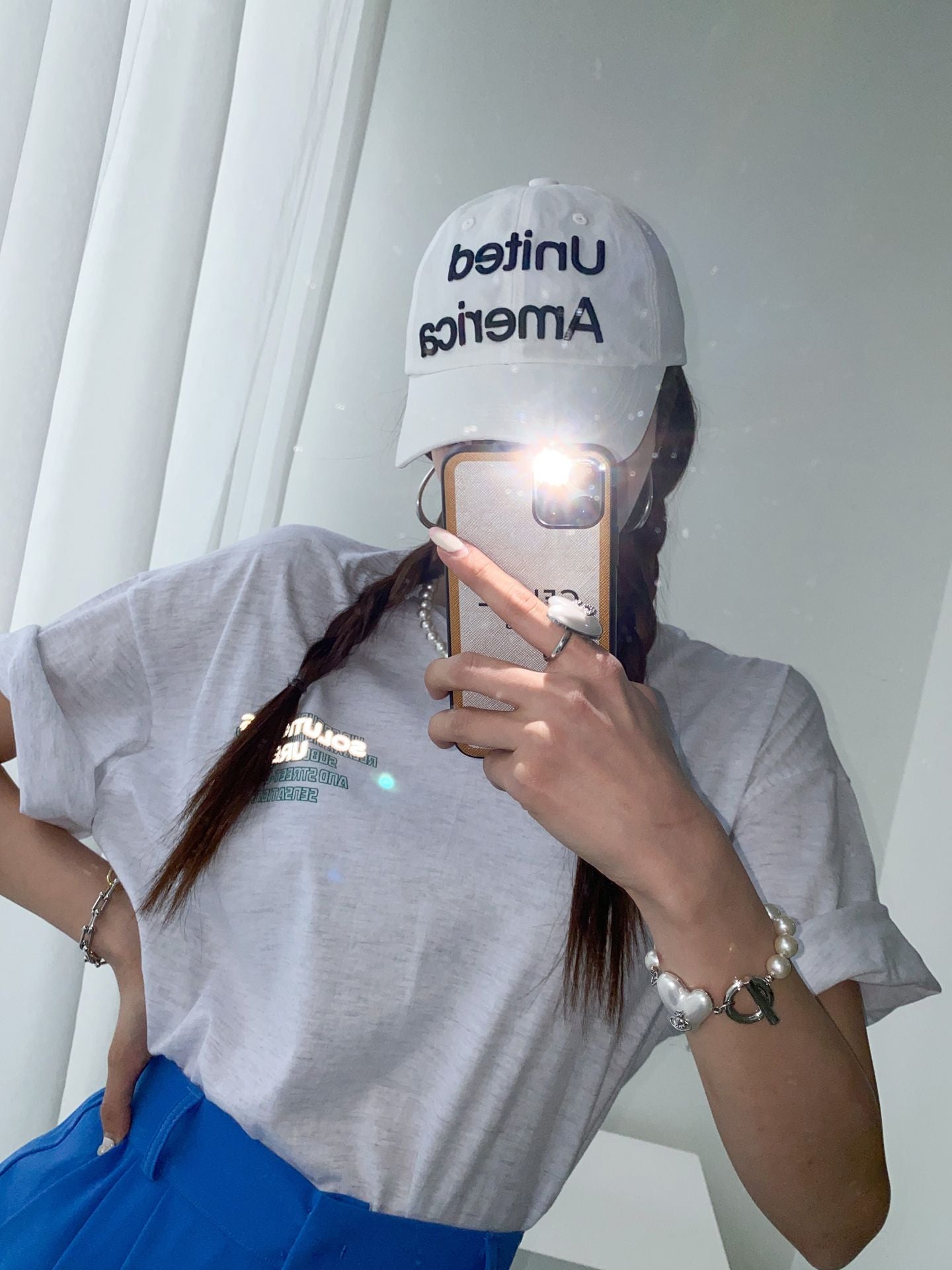 Reflect Print Overfit Boxy Cotton T-shirts