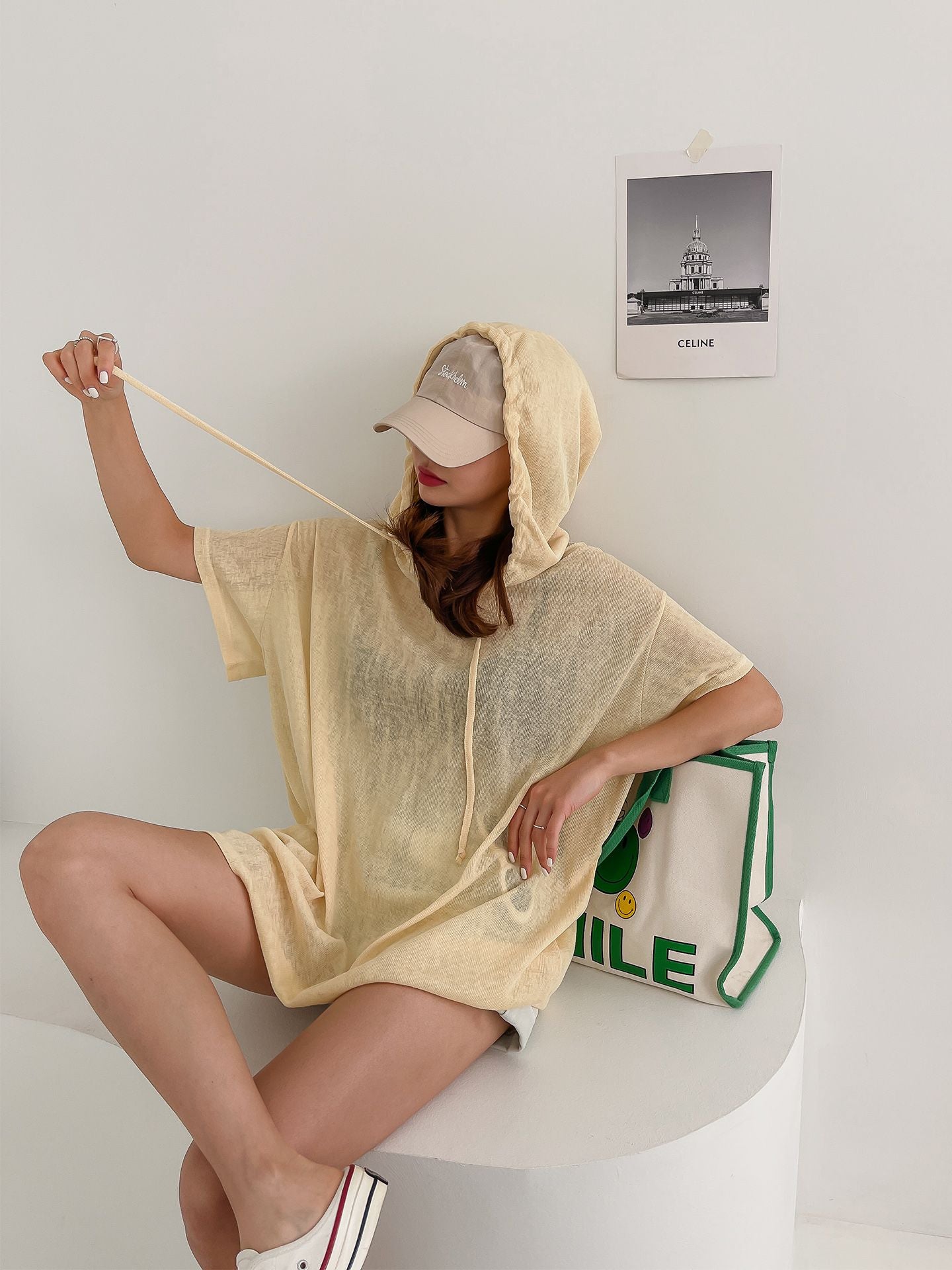 Summer Short Sleeve Overfit Boxy Hoodie