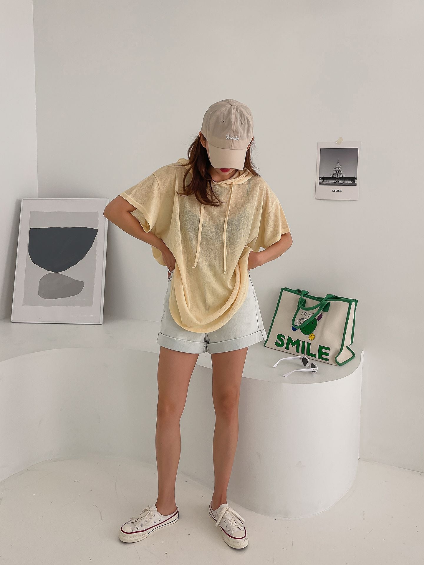 Summer Short Sleeve Overfit Boxy Hoodie