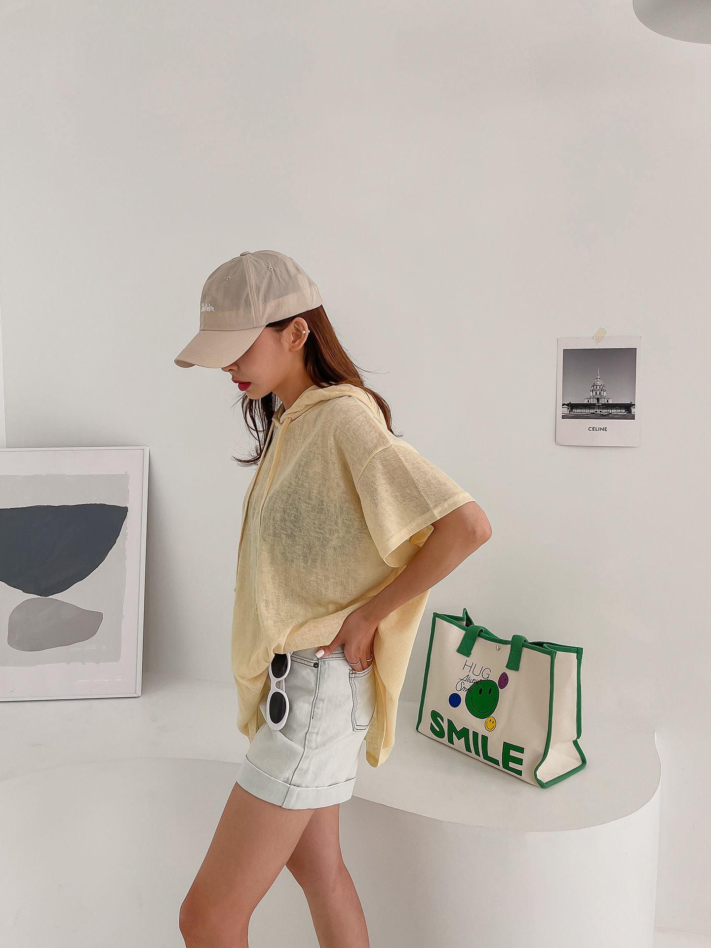 Summer Short Sleeve Overfit Boxy Hoodie