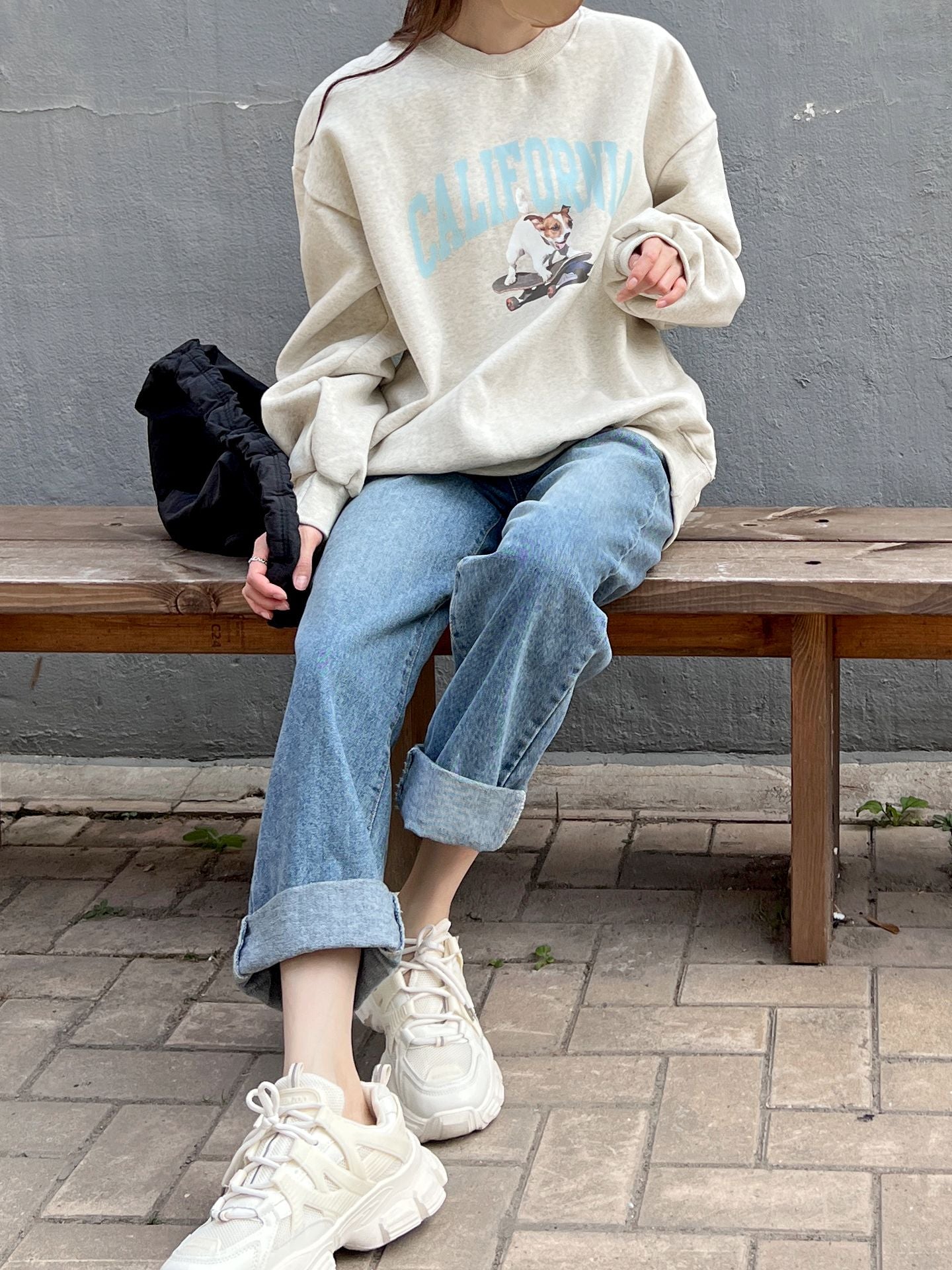 Skateboarding Dog fleece Sweatshirts