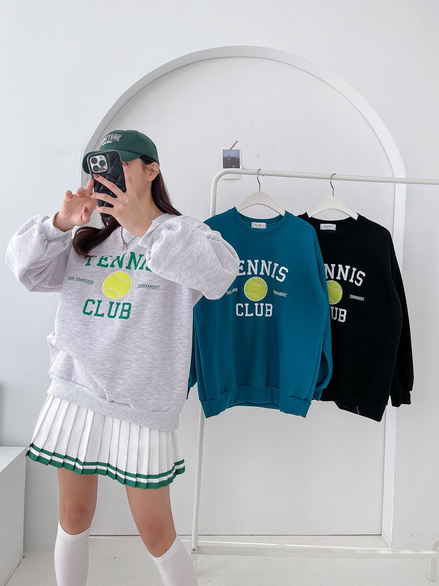 Tennis Club Ball Patch Sweatshirts