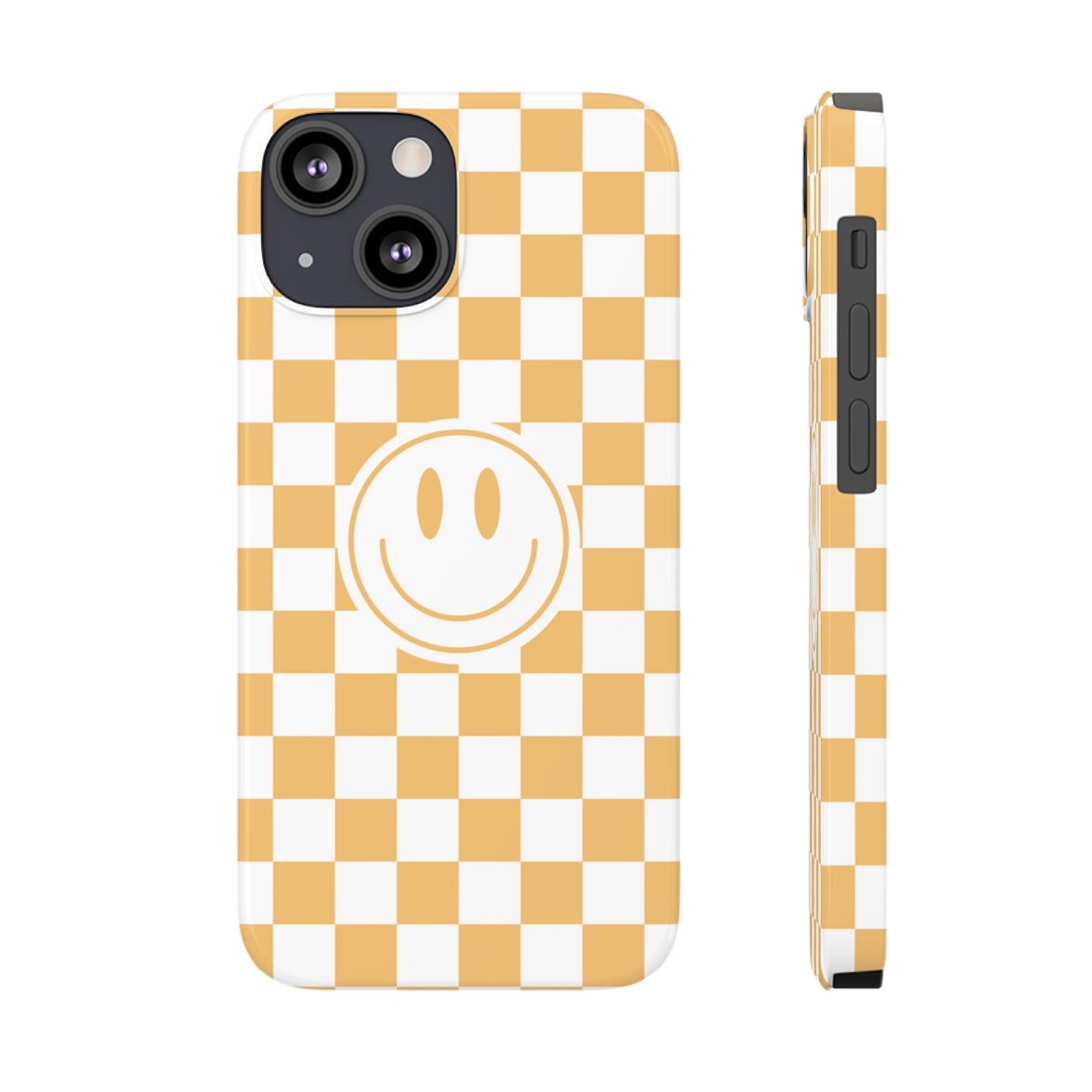 Checkered Board Smiley Happy Face / Slim Phone Cases, Case-Mate / Retro Tan