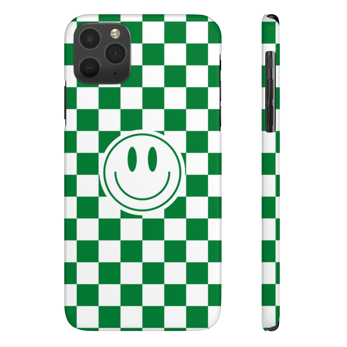 Checkered Board Smiley Happy Face / Slim Phone Cases, Case-Mate / Green
