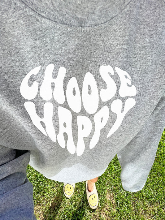 Choose Happy Sweatshirt / Unisex Heavy Blendâ„¢ Crewneck Sweatshirt