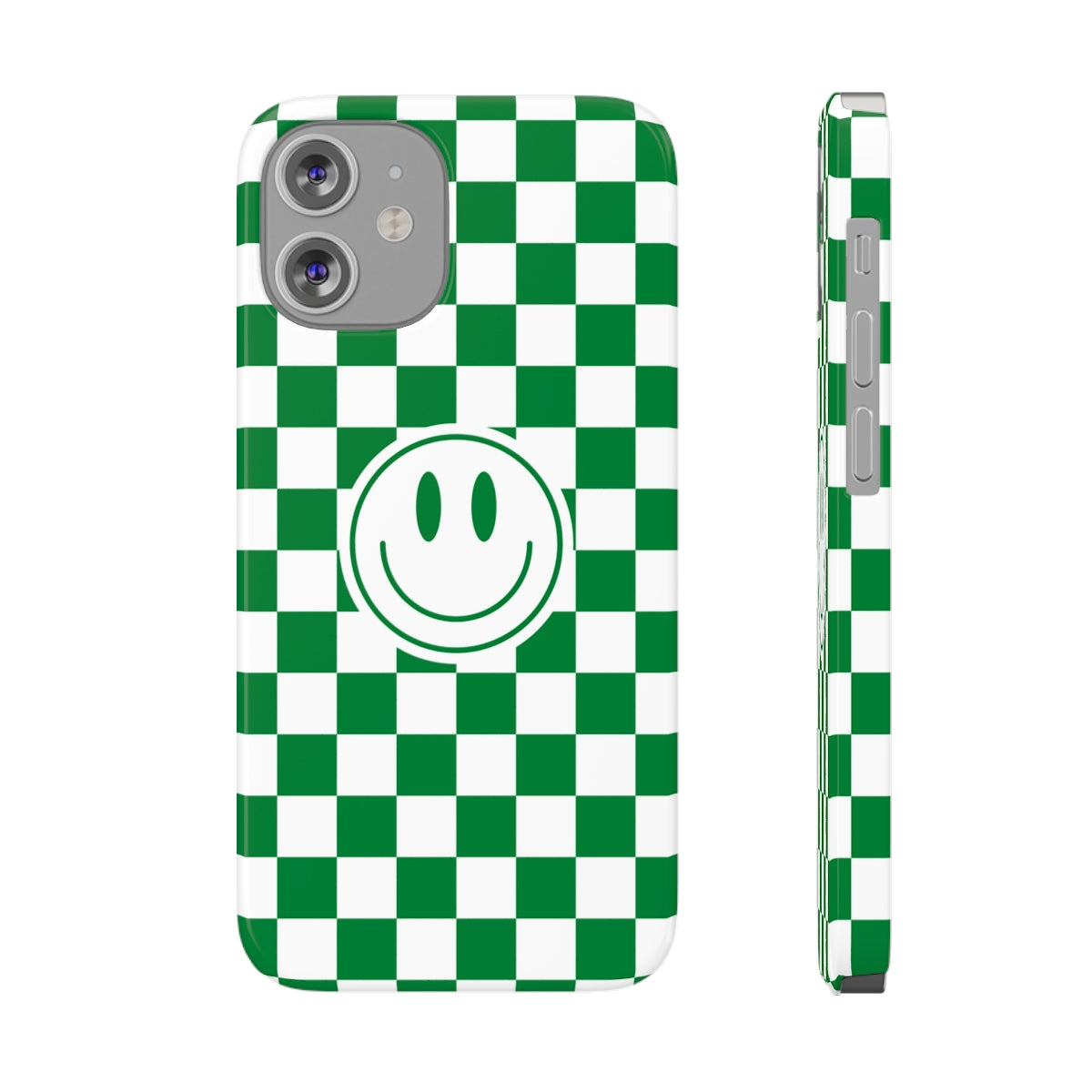 Checkered Board Smiley Happy Face / Slim Phone Cases, Case-Mate / Green
