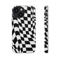 Old School Checkered Retro Groovy Vibe Wavy Checkerboard Phone Case