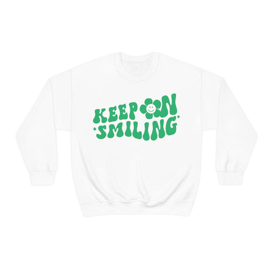 Keep On Smiling Sweatshirt / Unisex Heavy Blend™ Crewneck Sweatshirt / Green