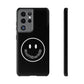 Smiley Happy Face Good Vibes Only Message Printed Phone Case / Black Case