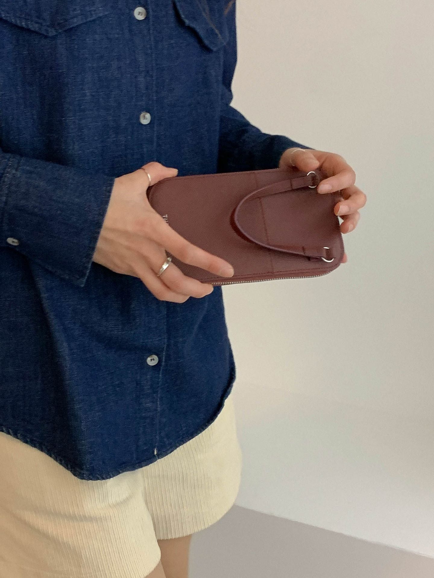 Genuine Leather Cross Cellphone Mini Wallet Bag