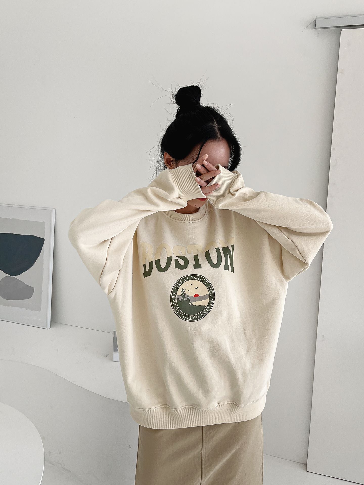 Boston Print Comfy Sweatshirts