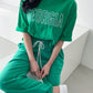 2Set Crop Top T-shirts with Track Pants