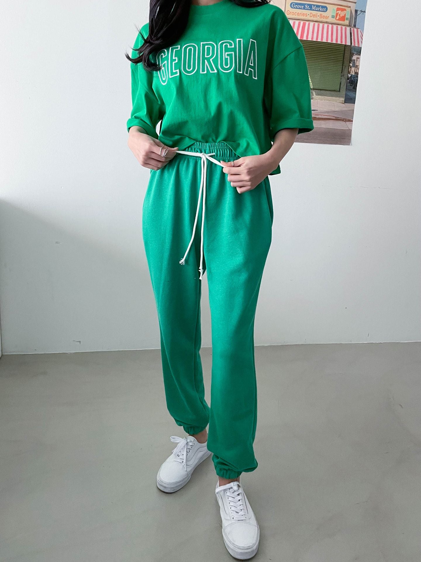 2Set Crop Top T-shirts with Track Pants