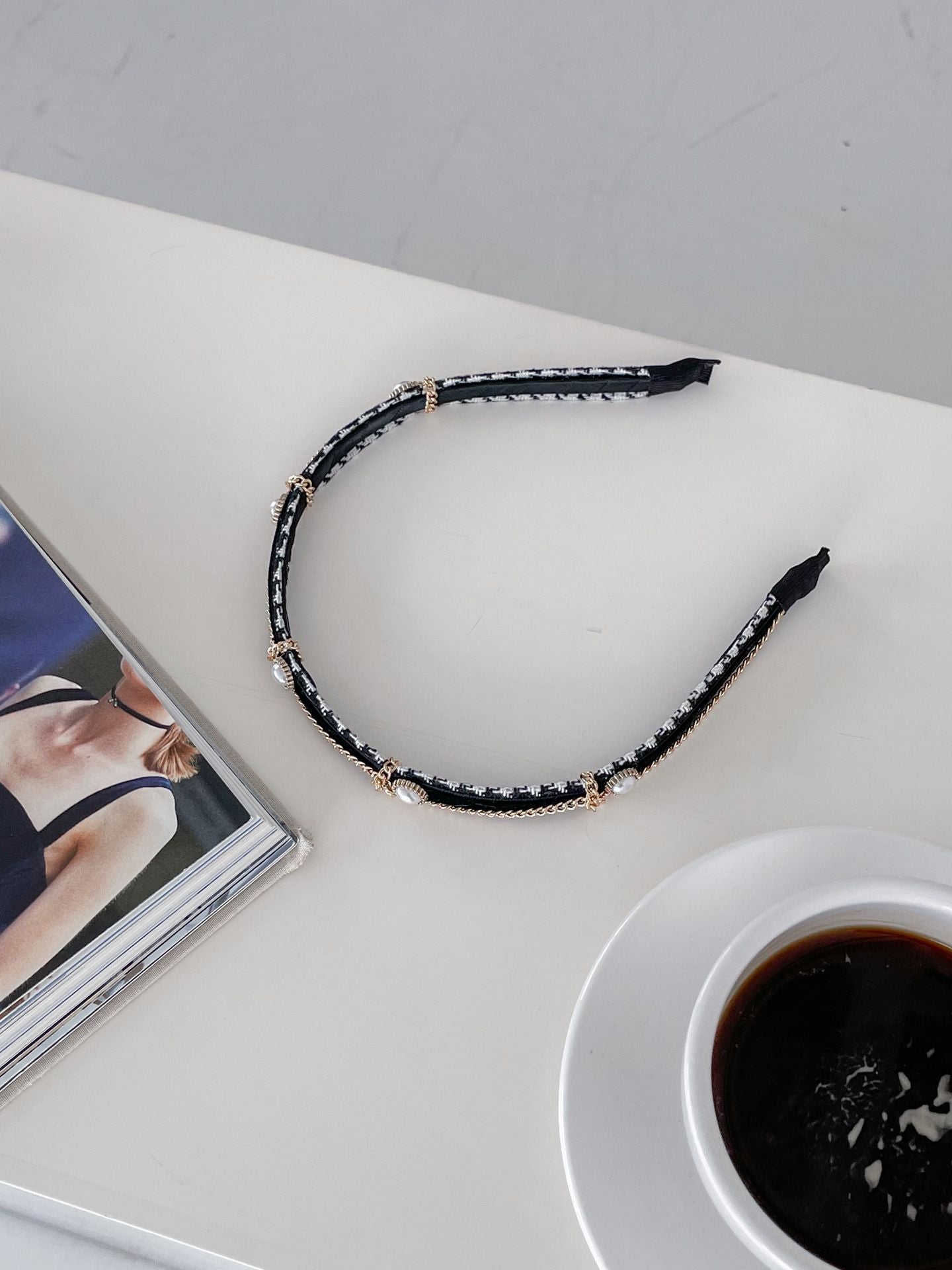 Pearl Chain Fabric Headband