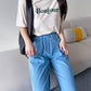 Bonjour Print Short sleeve Cotton T-shirts