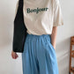 Bonjour Print Short sleeve Cotton T-shirts