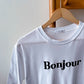 Bonjour Print Short sleeve Cotton T-shirts