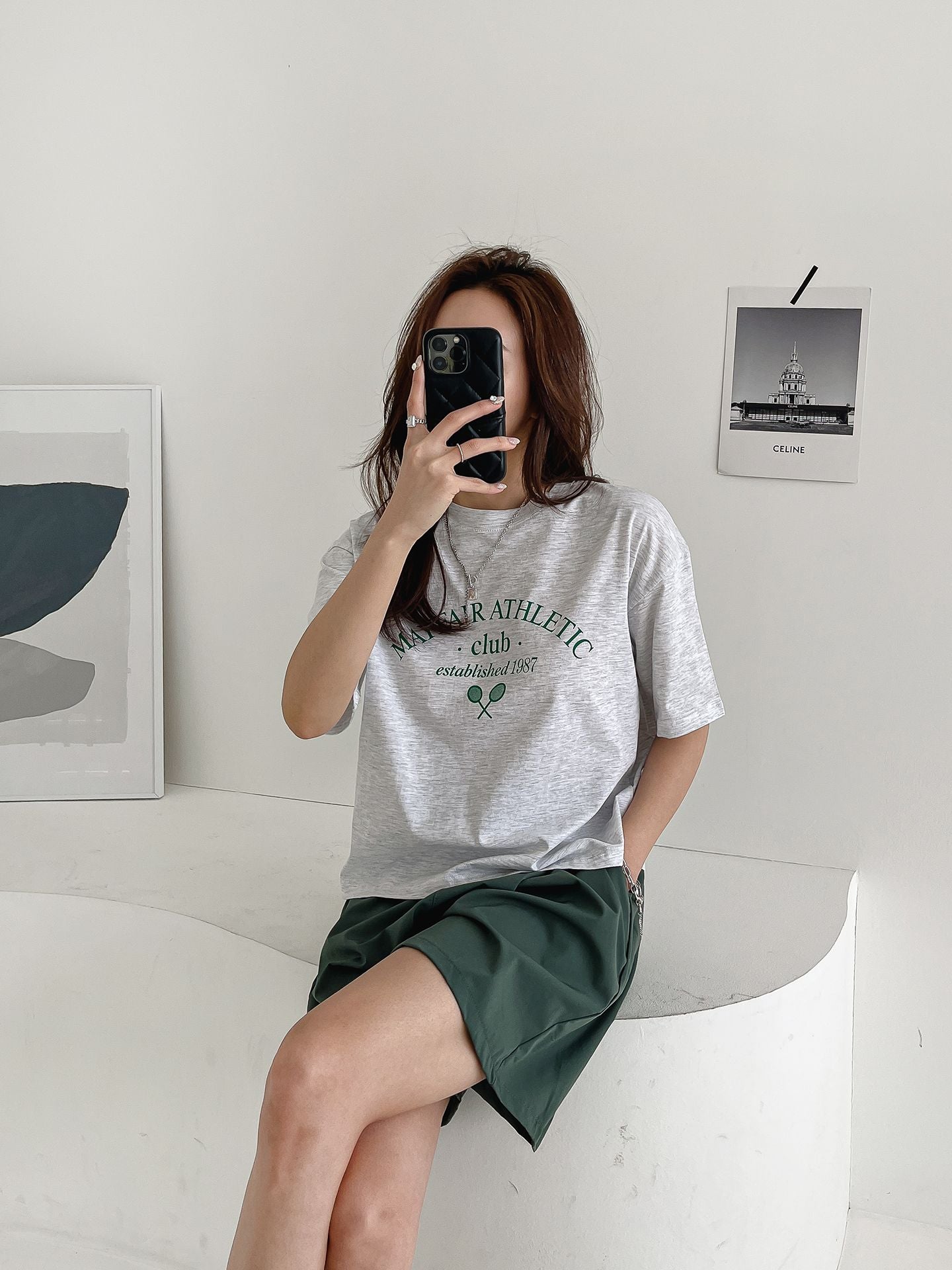 Tennis Club Print T-shirts Short Sleeve
