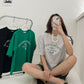 Tennis Club Print T-shirts Short Sleeve