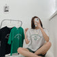 Tennis Club Print T-shirts Short Sleeve