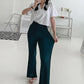 High Waist Flared Pleated Pants