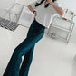 High Waist Flared Pleated Pants