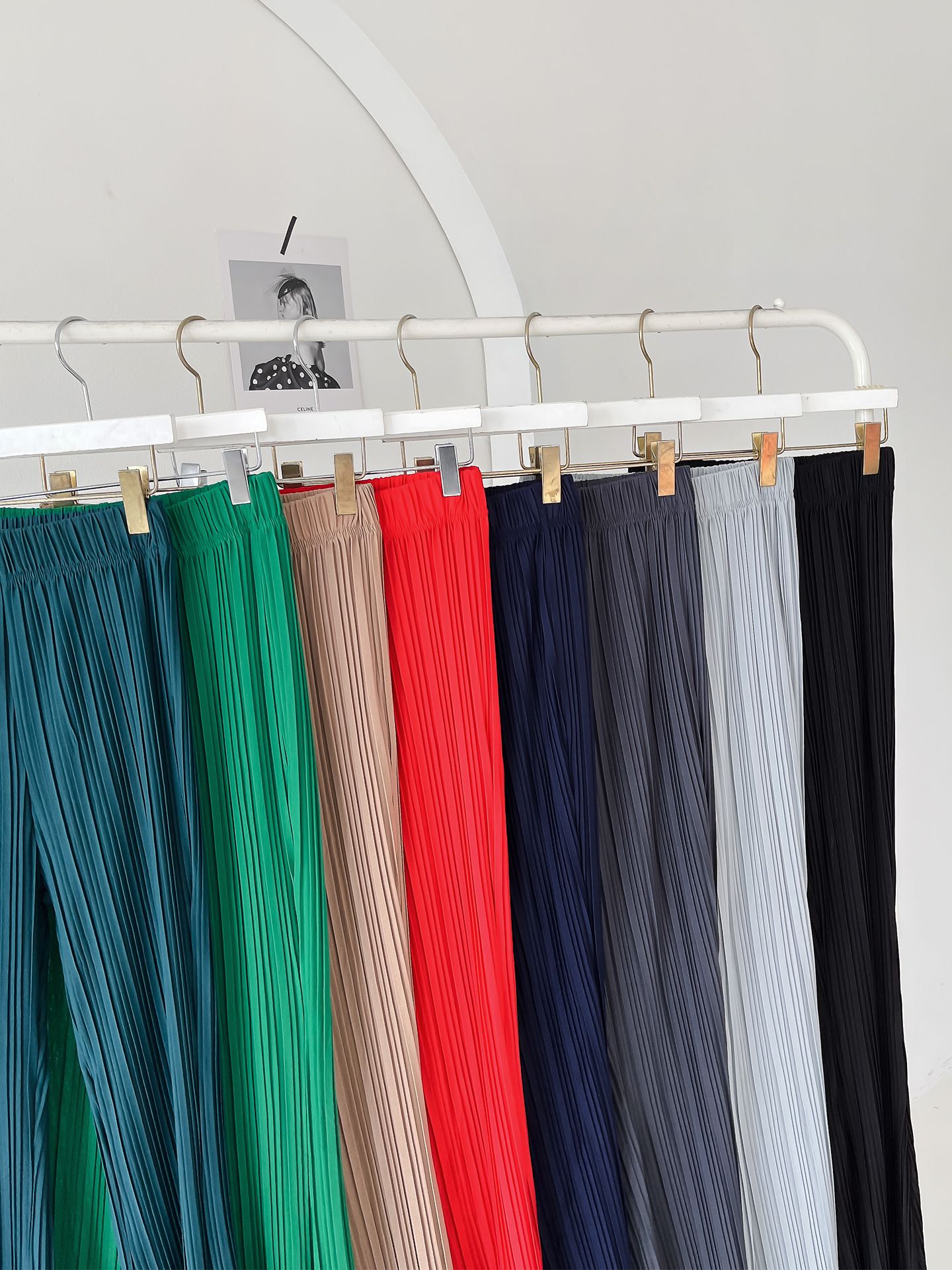 High Waist Flared Pleated Pants