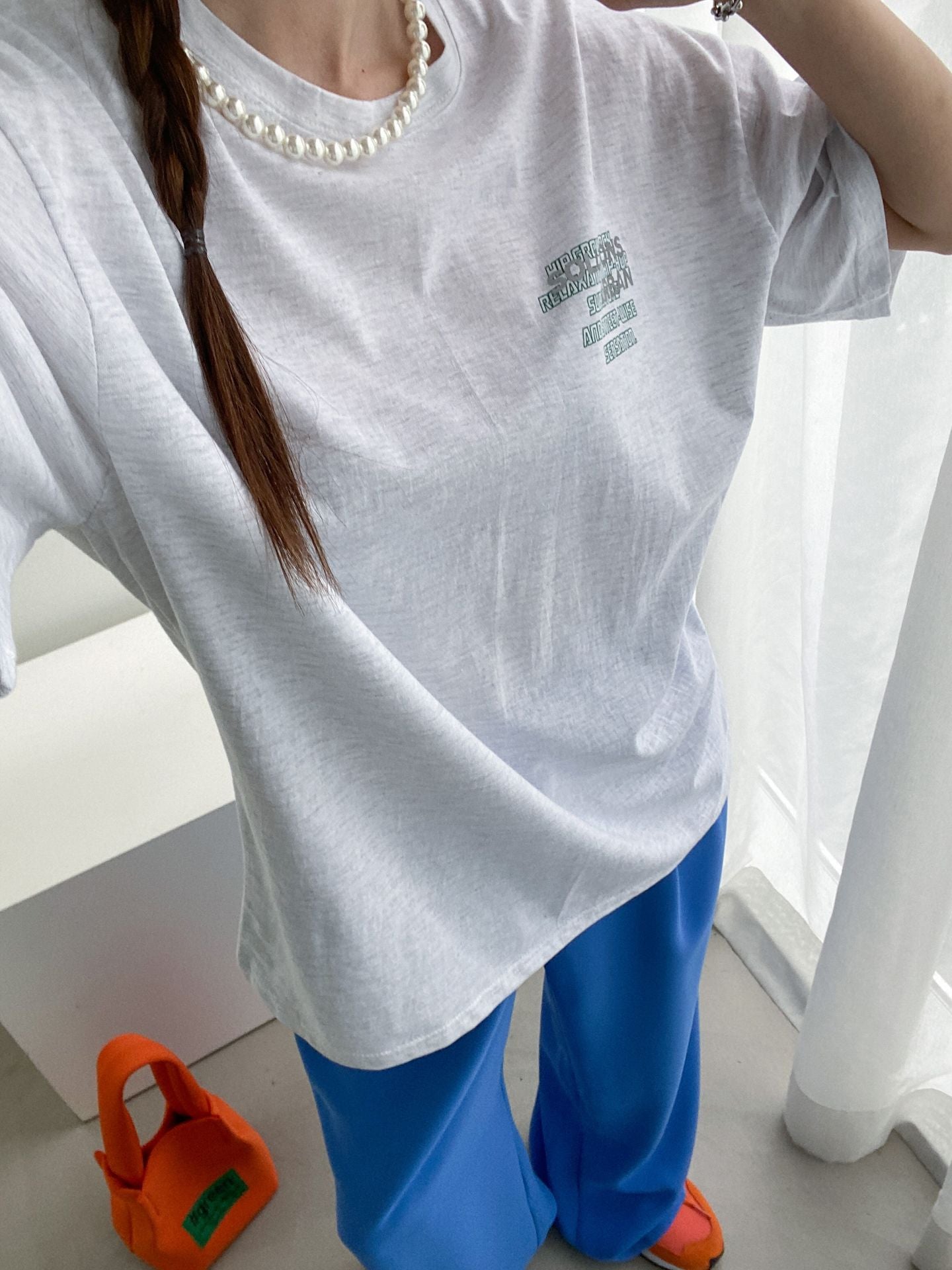 Reflect Print Overfit Boxy Cotton T-shirts