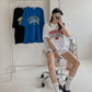 Beaumont Print Overfit Boxy Cotton T-shirts