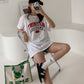 Beaumont Print Overfit Boxy Cotton T-shirts