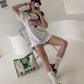 Beaumont Print Overfit Boxy Cotton T-shirts