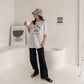 US Army Print Overfit Boxy Cotton T-shirts