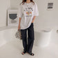 US Army Print Overfit Boxy Cotton T-shirts