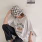 US Army Print Overfit Boxy Cotton T-shirts