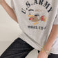 US Army Print Overfit Boxy Cotton T-shirts