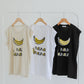 Banana Print Sleeveless Top Cotton T-shirts