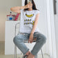 Banana Print Sleeveless Top Cotton T-shirts
