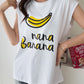 Banana Print Sleeveless Top Cotton T-shirts
